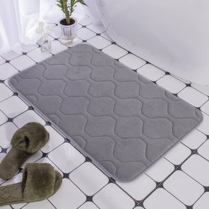 Alfombra de Baño Adoquín 3D (Espuma Viscoelástica) - Tapete de Suelo Súper Absorbente y Antideslizante