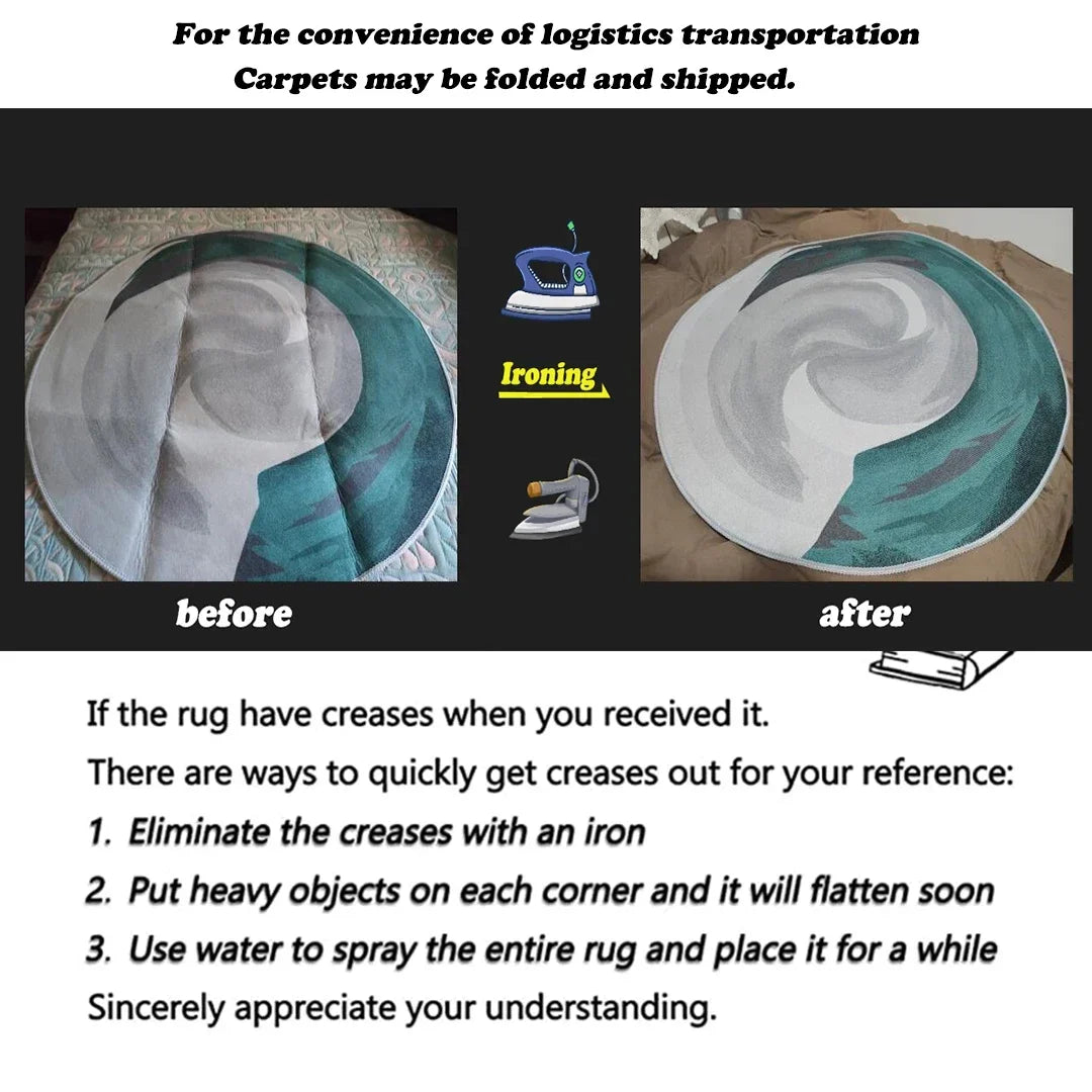 Alfombra Irregular Ovalada Color Crema | Rug Suave Pelo Corto para Salón y Dormitorio Infantil - Casarae