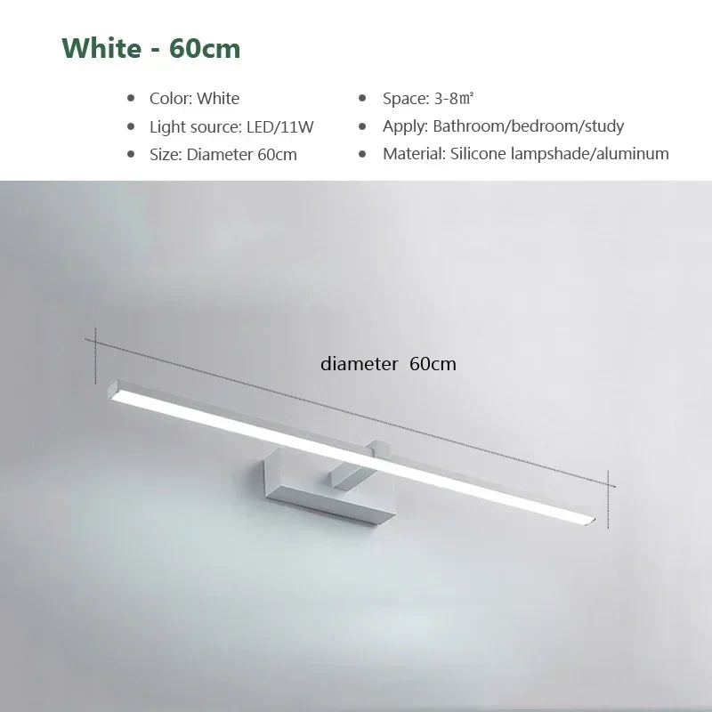 Aplique de Pared LED Moderno DAMIASMIL - Lámpara Sconce de Tocador para Espejo de Baño y Maquillaje