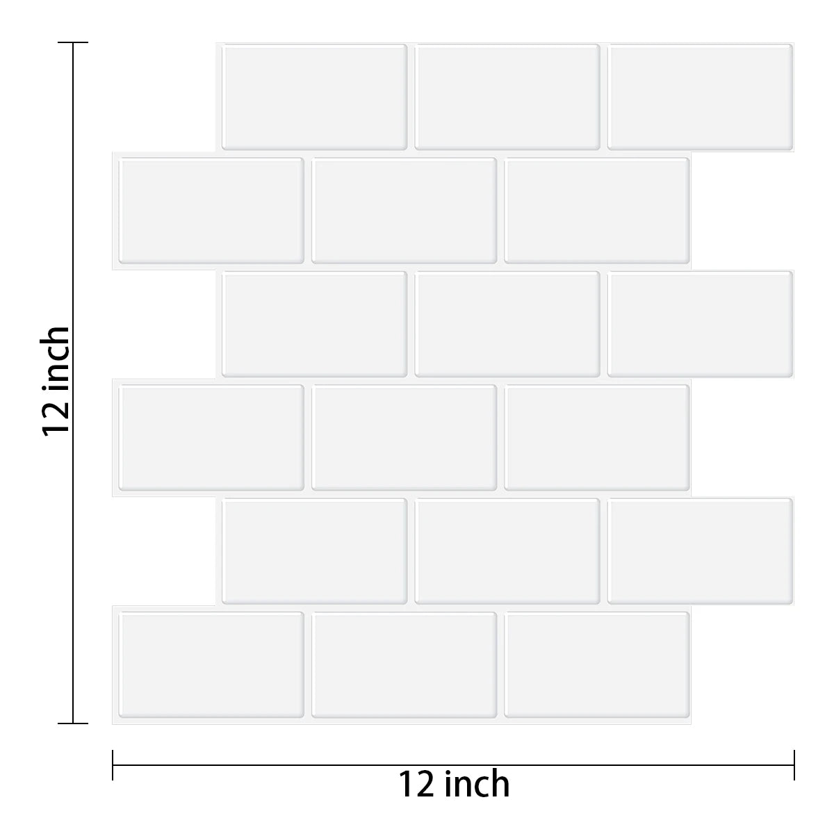 Azulejos Adhesivos Tipo Metro (Subway) 3D - Vinilo de Ladrillo Pelar y Pegar, Resistente al Agua para Salpicaderos de Cocina y Baño (10 Láminas)