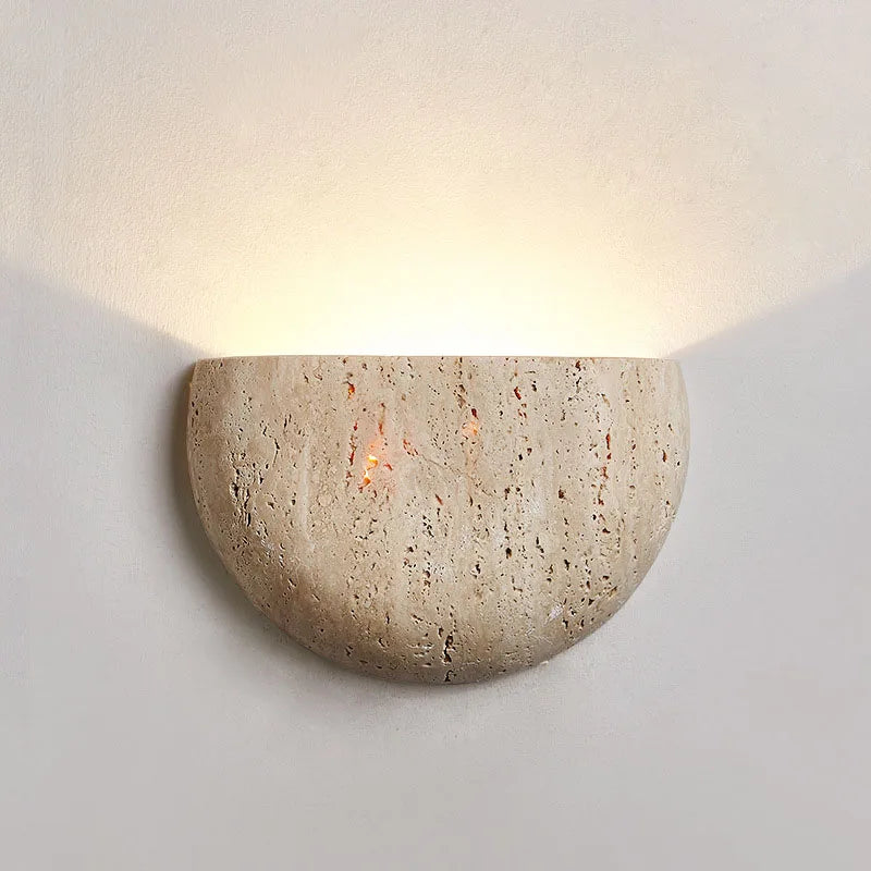 Lámpara de Pared Wabi-Sabi de Piedra | Aplique Retro Orgánico | Diseño Japonés - Casarae