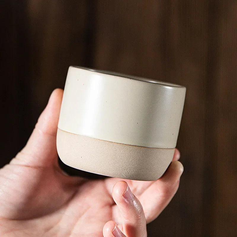 Taza Vintage de Cerámica de Gres (Stoneware) - Estilo Japonés para Café y Té