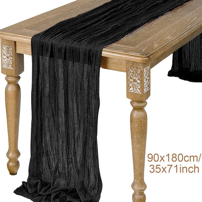 Camino de Mesa de Gasa Color Salvia | Muselina Semi-Transparente para Bodas Vintage - Casarae