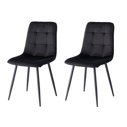 Set de 2 / 4 Sillas de Comedor de Pana Suave EGOONM | Sillas Acolchadas de Diseño con Respaldo de Rejilla | Sillas Modernas con Patas de Metal para Salón y Cocina