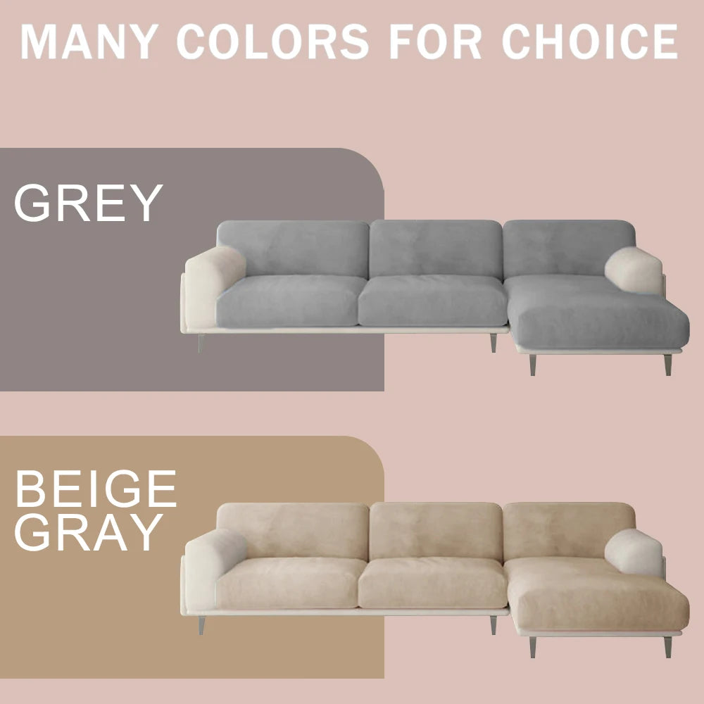 Funda de Terciopelo Elástica para Cojines de Sofá | Protector de Asiento Individual Suave | Cubierta Separada de Lujo para Mascotas y Niños