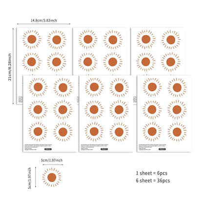 Adhesivos de Pared Infantiles (Set 36) Corazones Boho | PVC Ecológico y Fácil de Poner - Casarae