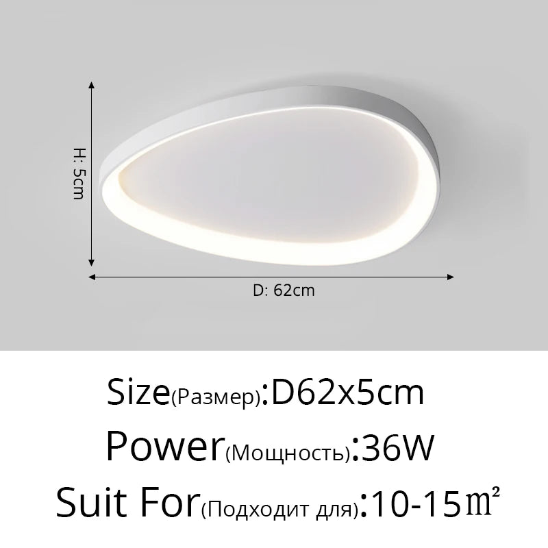Lámpara de Techo LED Moderna para Salón y Dormitorio | Plafón Minimalista de Aluminio 110-220V | Iluminación Inteligente Regulable con Mando QIYIMEI