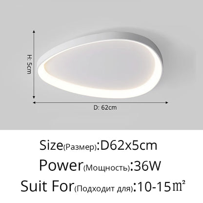 Lámpara de Techo LED Moderna para Salón y Dormitorio | Plafón Minimalista de Aluminio 110-220V | Iluminación Inteligente Regulable con Mando QIYIMEI