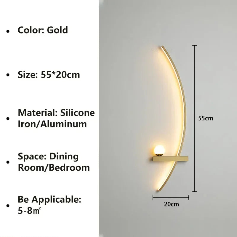 Aplique de Pared LED Moderno de Tiras - Lámpara Sconce Minimalista para Cabecera, Estudio y Escaleras