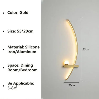 Aplique de Pared LED Moderno de Tiras - Lámpara Sconce Minimalista para Cabecera, Estudio y Escaleras