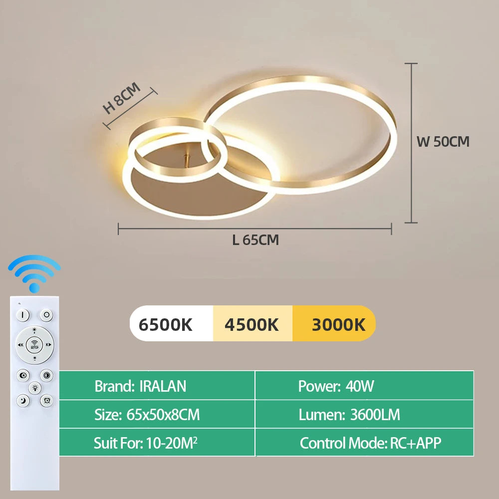 Lámpara de Techo LED Moderna Regulable con Mando | Plafón Minimalista 1-6 Cabezales Salón y Estudio - Casarae