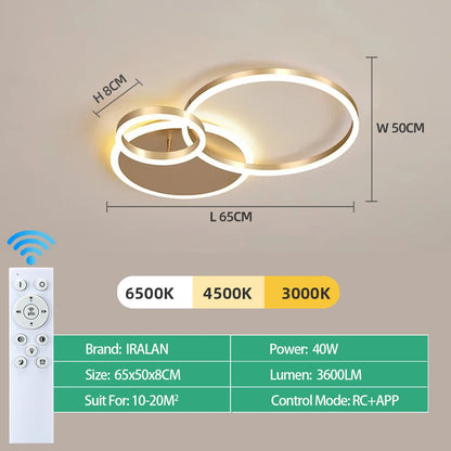 Lámpara de Techo LED Moderna Regulable con Mando | Plafón Minimalista 1-6 Cabezales Salón y Estudio - Casarae