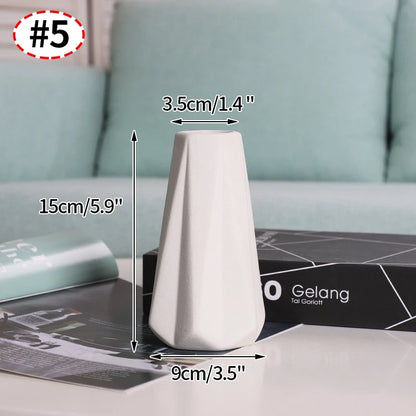 Jarrón decorativo de cerámica blanca estilo nórdico