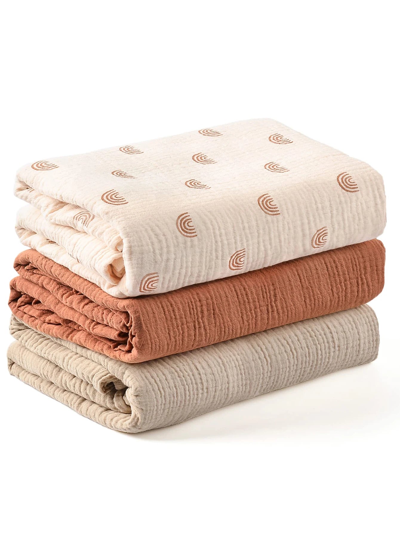 Set de 3 Mantas de Muselina Suave y Transpirable - Envoltura para Recién Nacidos (Swaddle Blankets)