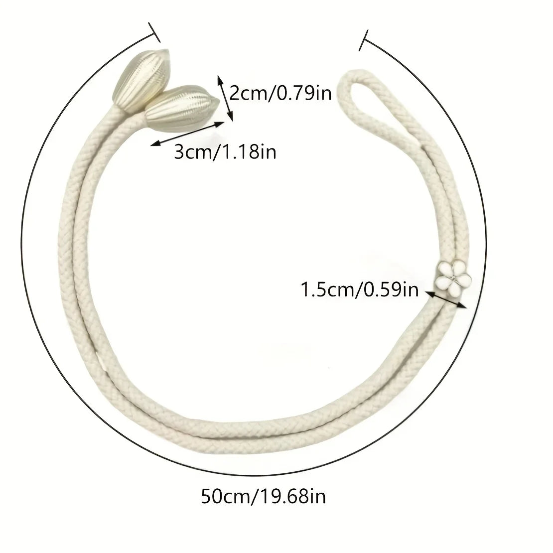 Set de 2 Abrazaderas de Cortina Ajustables con Hebilla Floral