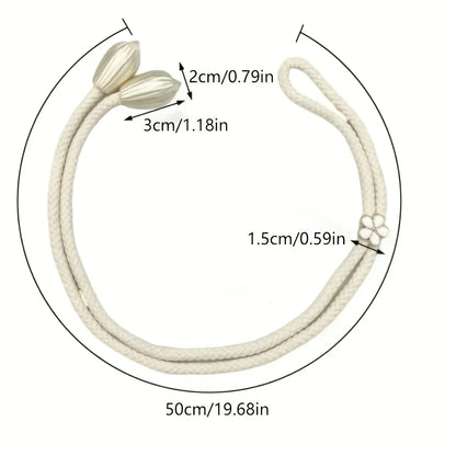 Set de 2 Abrazaderas de Cortina Ajustables con Hebilla Floral