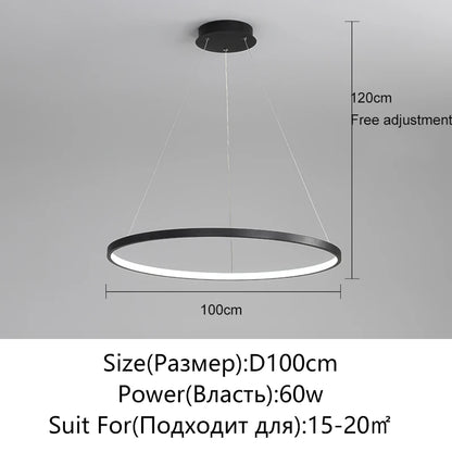 Lámpara Colgante LED Moderna de Diseño Circular | Lámpara de Techo Minimalista para Salón y Comedor - Casarae
