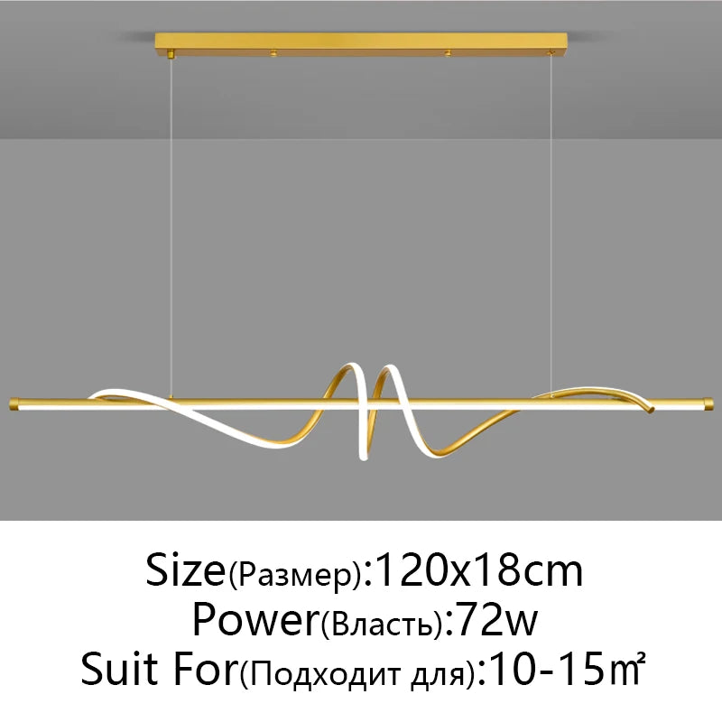 Lámpara Colgante LED Moderna y Minimalista | Lámpara de Suspensión Lineal para Mesa de Comedor, Cocina y Oficina | Iluminación LED Regulable con Mando