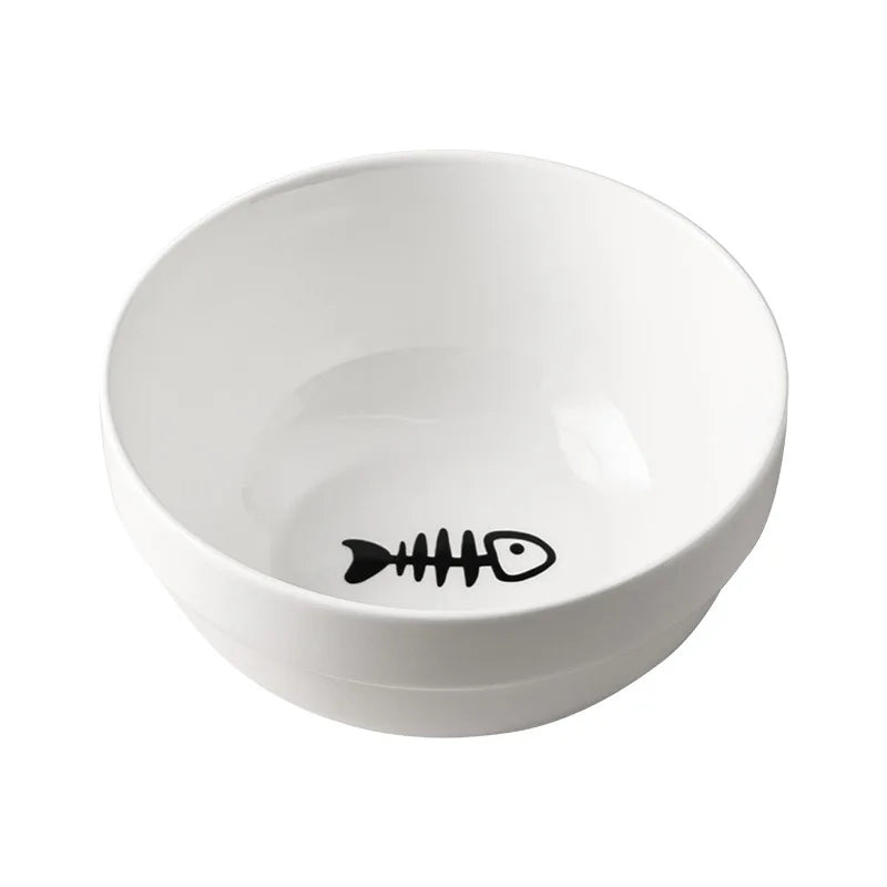 Set de Cuenco de Cerámica Elevado (500 ml) con Soporte Metálico para Gatos y Cachorros