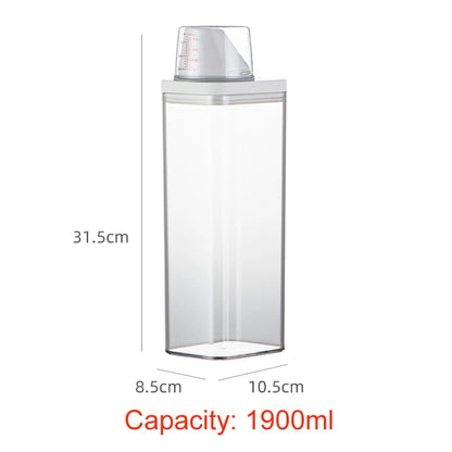 Bote para detergente en polvo con taza medidora