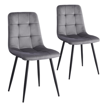 Set de 2 / 4 Sillas de Comedor de Pana Suave EGOONM | Sillas Acolchadas de Diseño con Respaldo de Rejilla | Sillas Modernas con Patas de Metal para Salón y Cocina