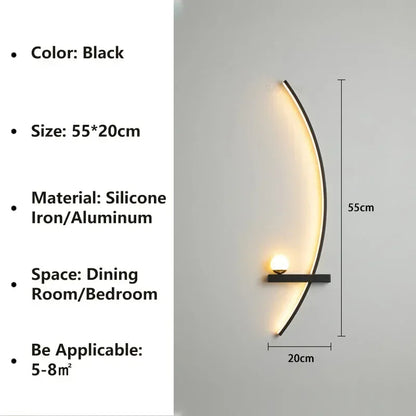 Aplique de Pared LED Moderno de Tiras - Lámpara Sconce Minimalista para Cabecera, Estudio y Escaleras