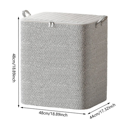 Bolsa Organizadora de Almacenamiento Plegable con Cremallera y Asa (30L a 220L) | Contenedor de Ropa y Edredones para Mudanzas y Armario