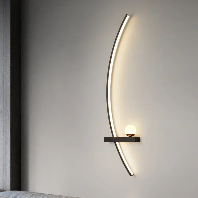 Aplique de Pared LED Moderno de Tiras - Lámpara Sconce Minimalista para Cabecera, Estudio y Escaleras