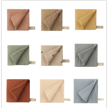 Set de 5 Toallas de Gasa de Algodón (23x23 cm) - Paños Multiusos para Recién Nacidos