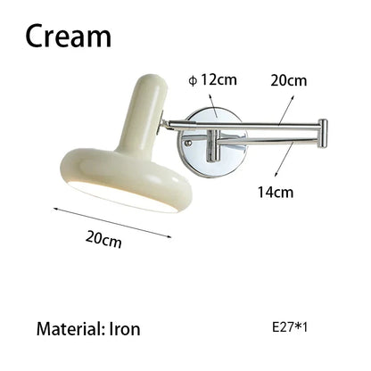 Lámpara de Pared Extensible Nórdica (Diseño Retráctil y Giratorio) - Aplique de Lectura/Trabajo para Cabecera E27