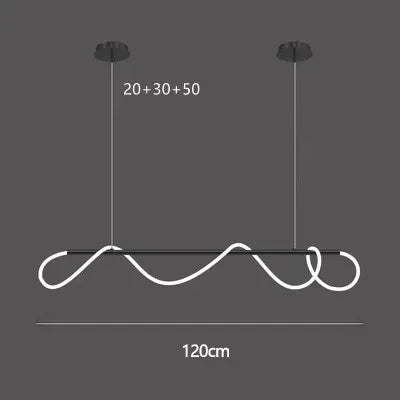Lámpara Colgante LED Lineal Nórdica | Manguera Flexible | Chandelier Dorado Minimalista Regulable - Casarae