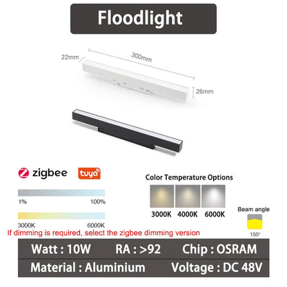 Sistema de Iluminación Modular Magnético (20 Tipos, DC48V) - Focos LED Smart Tuya/Zigbee con Alto CRI para Hogares Modernos