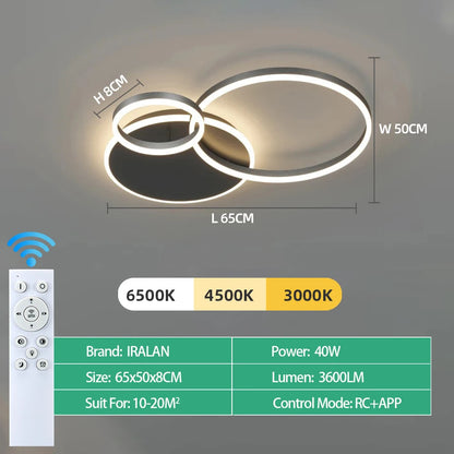 Lámpara de Techo LED Moderna Regulable con Mando | Plafón Minimalista 1-6 Cabezales Salón y Estudio - Casarae