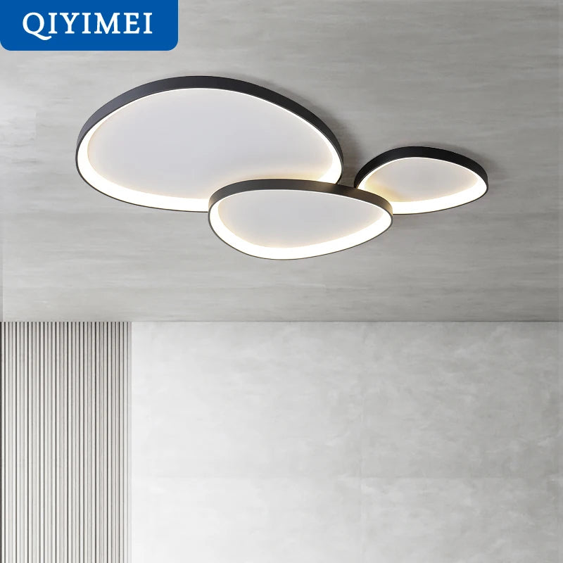 Lámpara de Techo LED Moderna para Salón y Dormitorio | Plafón Minimalista de Aluminio 110-220V | Iluminación Inteligente Regulable con Mando QIYIMEI