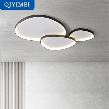 Lámpara de Techo LED Moderna para Salón y Dormitorio | Plafón Minimalista de Aluminio 110-220V | Iluminación Inteligente Regulable con Mando QIYIMEI