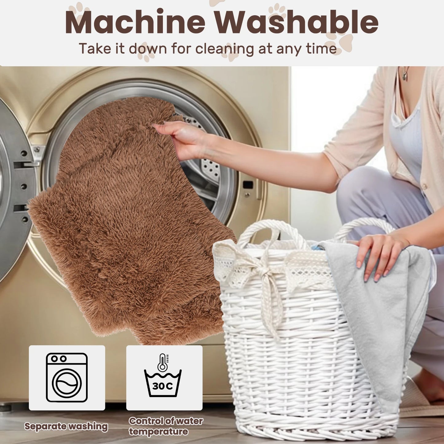 Sofá Cama Elevado de Lujo para Gatos y Perros Pequeños (Patas de Madera, Felpa Lavable)