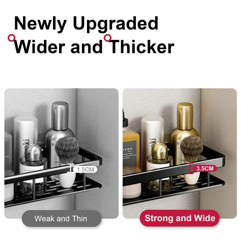 Estante Esquinero de Aluminio para Baño y Ducha | Organizador de Pared sin Taladro para Champú | Soporte Antioxidante Multiusos