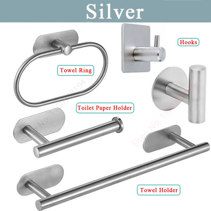 Organizador Adhesivo de Papel Higiénico y Toallas (Acero Inoxidable SUS304)