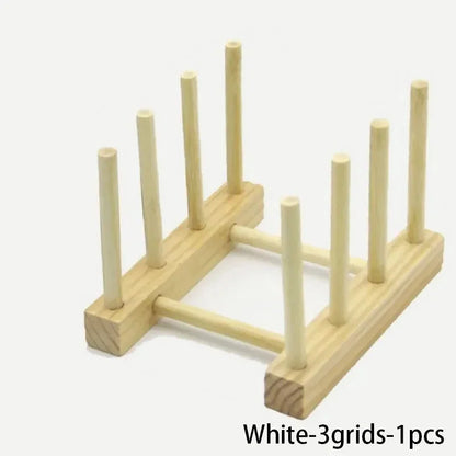 Escurridor de Platos Multifuncional de Madera (Eco-Friendly) - Estante de Almacenamiento de Secado, Compacto para Vajilla y Organizador de Encimera
