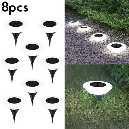 Luces Solares LED de Suelo Impermeables IP65 | Pack de 1 a 8 Focos Solares de Exterior para Jardín, Caminos y Césped | Iluminación Automática de Acero Inoxidable