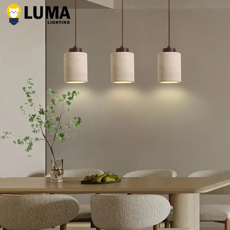 Lámpara colgante Wabi-Sabi de piedra