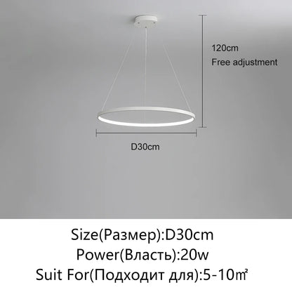 Lámpara Colgante LED Moderna de Diseño Circular | Lámpara de Techo Minimalista para Salón y Comedor - Casarae