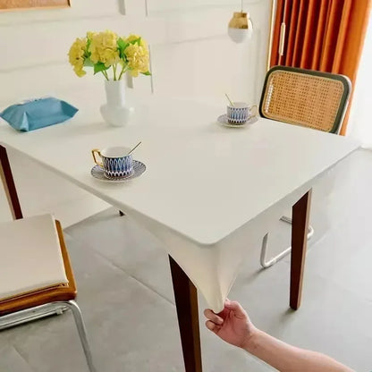 Mantel de Cuero Elástico Ajustable Impermeable y Antimanchas | Cubierta Protectora de Mesa "Full Package" Lavable | Mantel de Piel Sintética para Comedor y Mesa de Café