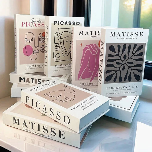 Libros Falsos Decorativos Lujo (Matisse/Bauhaus) | Caja Almacenamiento Oculta para Mesa - Casarae