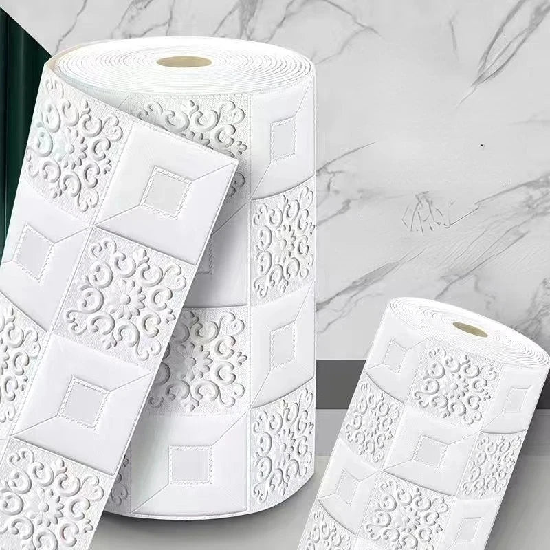 Pegatinas de Pared 3D de Espuma Suave (70cm x 2m) - Panel Autoadhesivo de Ladrillo Anticolisión, Aislante de Ruido para el Hogar