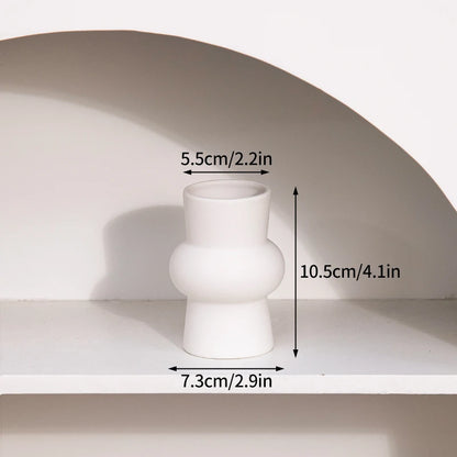 Jarrón decorativo de cerámica blanca estilo nórdico