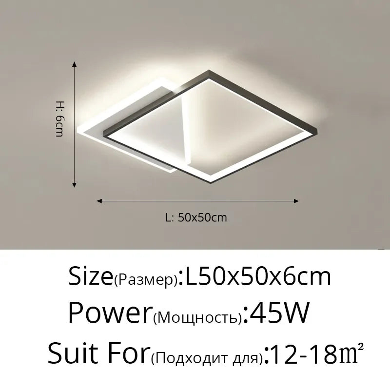 Chandelier LED Moderno QIYIMEI para Salón y Dormitorio | Lámpara de Techo Minimalista de Aluminio | Iluminación de Alta Eficiencia 110-220V