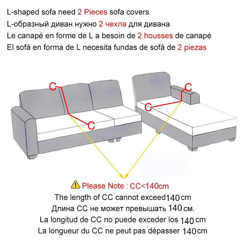 Funda de Sofá Elástica de Jacquard para Salón | Cubre Sofá Ajustable de 1 a 4 Plazas y Forma de L | Protector Universal de Muebles Lavable