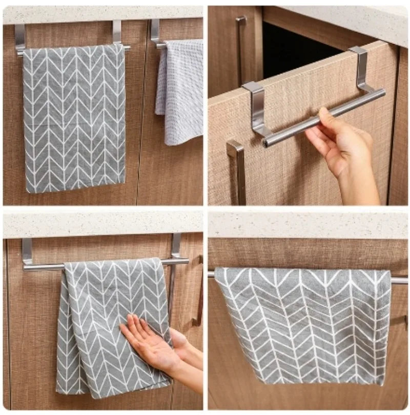 Toallero Colgante de Acero Inoxidable (Over Door) - Organizador para Cocina y Baño