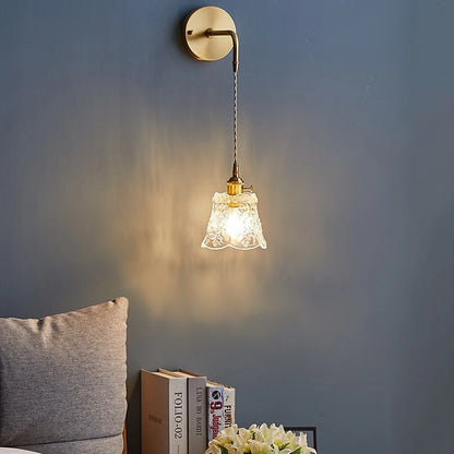 Lámpara Colgante de Cristal Diseño Floral Nórdico | Lámpara de Techo Vintage para Dormitorio y Comedor - Casarae